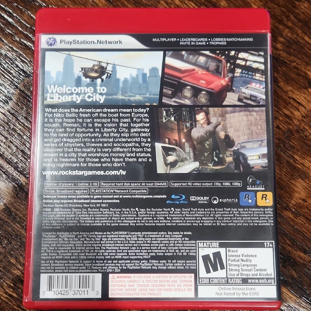 Sony PlayStation 3 Grand Theft Auto IV - Red Case